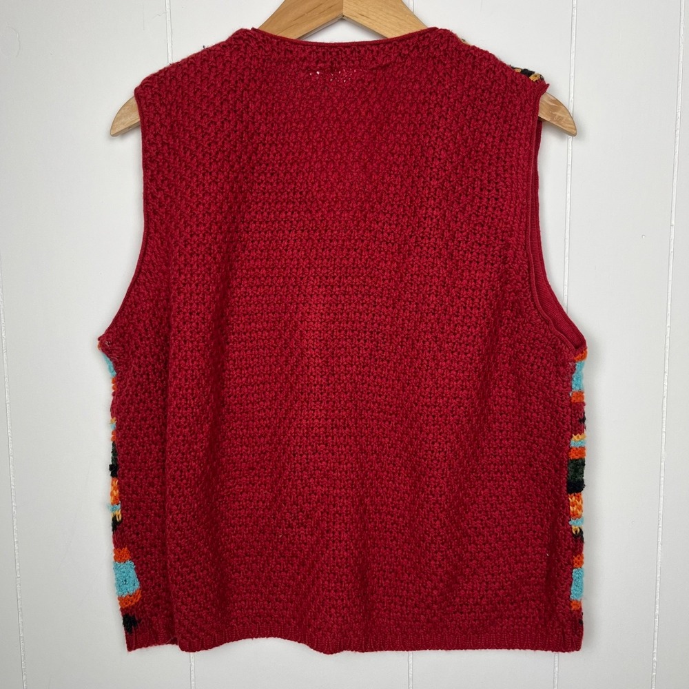 Vintage Hasting & Smith Women's Fair Isle Geometric Knit Sweater Vest Large - Picture 2 of 6
